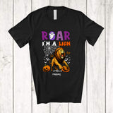 MacnyStore - Personalized Custom Name Roar I'm A Lion; Scary Halloween Lion Boo Ghost Pumpkin; Family T-Shirt