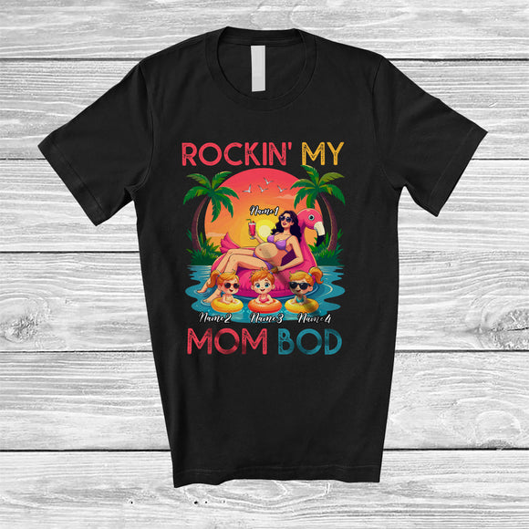 MacnyStore - Personalized Custom Name Rockin' My Mom Bod; Joyful Mother's Day Daughters Swimming T-Shirt