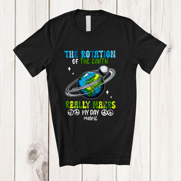 MacnyStore - Personalized Custom Name Rotation of the Earth Makes My Day; Joyful Earth Day Science T-Shirt