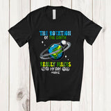 MacnyStore - Personalized Custom Name Rotation of the Earth Makes My Day; Joyful Earth Day Science T-Shirt