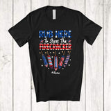 MacnyStore - Personalized Custom Name Rub Here To Start The Firecracker; Sarcastic 4th Of July Adult Patriotic T-Shirt