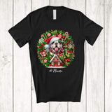 MacnyStore - Personalized Custom Name Santa Bulldog; Lovely Christmas Mistletoe Pajama Family Group T-Shirt