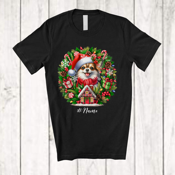 MacnyStore - Personalized Custom Name Santa Chihuahua; Lovely Christmas Mistletoe Pajama Family Group T-Shirt