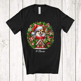 MacnyStore - Personalized Custom Name Santa Chihuahua; Lovely Christmas Mistletoe Pajama Family Group T-Shirt