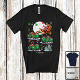 MacnyStore - Personalized Custom Name Santa Driving Reindeer Garbage Truck Sleigh; Merry Christmas Moon; Snow T-Shirt