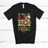 MacnyStore - Personalized Custom Name Santa Just Bring Beer; Joyful Christmas Drinking Three Beer Glasses T-Shirt