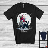 MacnyStore - Personalized Custom Name Santa Riding Badger, Merry Christmas Moon Snow Badger, X-mas T-Shirt