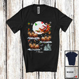 MacnyStore - Personalized Custom Name Santa Riding Reindeer Capybara Sleigh; Merry Christmas Moon; Snow T-Shirt