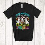 MacnyStore - Personalized Custom Name School Bus Driver Of The Most Awesome Bunnies; Lovely Easter 3 Bunnies T-Shirt