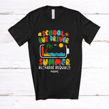 MacnyStore - Personalized Custom Name School Bus Driver Summer Recharge; Proud Last Day Of School Battery T-Shirt