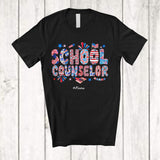 MacnyStore - Personalized Custom Name School Counselor; Fantastic 4th Of July American Flag; Patriotic T-Shirt