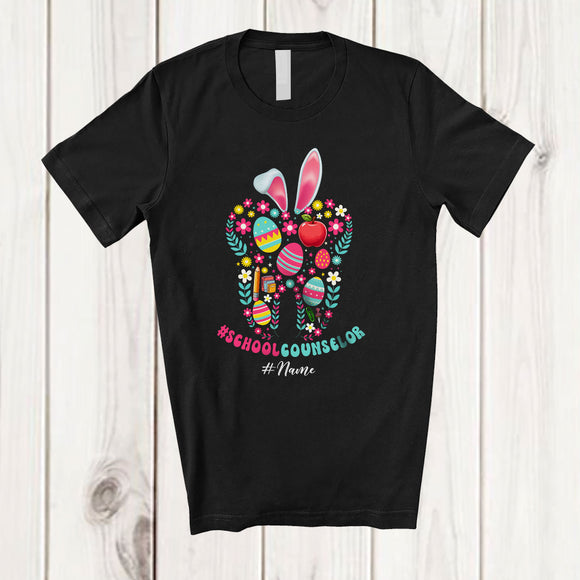 MacnyStore - Personalized Custom Name School Counselor; Fantastic Easter Egg Shape Bunny; Jobs Family T-Shirt