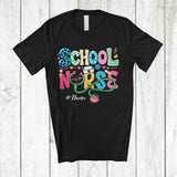 MacnyStore - Personalized Custom Name School Nurse; Lovely Back To School Registered Nurse; Plaid Leopard T-Shirt