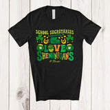 MacnyStore - Personalized Custom Name School Secretaries Love Shenanigans; Proud St. Patrick's Day Jobs Shamrock T-Shirt