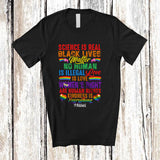 MacnyStore - Personalized Custom Name Science Is Real Black Lives Matter; Joyful LGBTQ Pride Rainbow Vintage T-Shirt