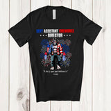 MacnyStore - Personalized Custom Name Sexy Assistant Fireworks Director; Amusing 4th Of July Bigfoot Patriotic T-Shirt