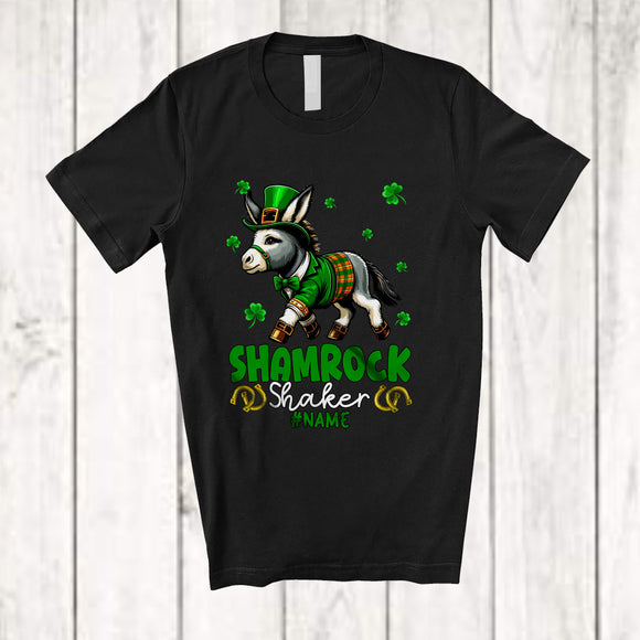 MacnyStore - Personalized Custom Name Shamrock Shaker; Humorous St. Patrick's Day Leprechaun Donkey; Farmer T-Shirt