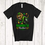 MacnyStore - Personalized Custom Name Shamrock Shaker; Humorous St. Patrick's Day Leprechaun Lion; Family T-Shirt