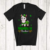 MacnyStore - Personalized Custom Name Shamrock Shaker; Humorous St. Patrick's Day Leprechaun Llama; Family T-Shirt