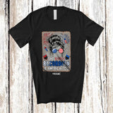 MacnyStore - Personalized Custom Name She Loves Accordion And America; Proud 4th Of July Messy Bun Hair T-Shirt