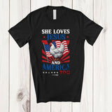 MacnyStore - Personalized Custom Name She Loves Jesus America Too; Proud 4th Of July Chicken; Patriotic T-Shirt