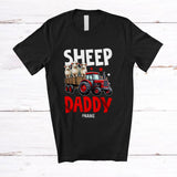 MacnyStore - Personalized Custom Name Sheep Dad; Lovely Father's Day Sheep On Trailer Tractor; Farmer Family T-Shirt