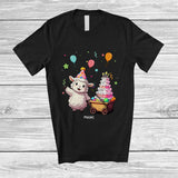 MacnyStore - Personalized Custom Name Sheep with Cake; Lovely Birthday Party Animal Lover T-Shirt