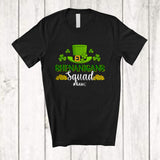 MacnyStore - Personalized Custom Name Shenanigans Squad; Adorable St. Patrick's Day Leprechaun Hat Shamrocks T-Shirt