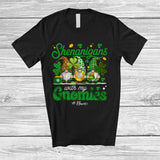 MacnyStore - Personalized Custom Name Shenanigans With My Gnomies; Joyful St. Patrick's Day 3 Gnomes Leopard T-Shirt