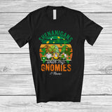 MacnyStore - Personalized Custom Name Shenanigans With My Gnomies; Joyful St. Patrick's Day 3 Gnomes Retro T-Shirt