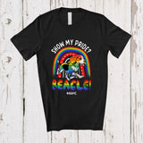 MacnyStore - Personalized Custom Name Show My Pride Beagle; Adorable LGBTQ Pride Gay Rainbow T-Shirt