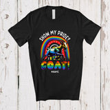 MacnyStore - Personalized Custom Name Show My Pride Goat; Adorable LGBTQ Pride Gay Rainbow T-Shirt