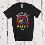 MacnyStore - Personalized Custom Name Show My Pride Pug; Adorable LGBTQ Pride Gay Rainbow T-Shirt