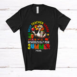 MacnyStore - Personalized Custom Name Silly Teacher Goose; Lovely Last Day of School Summer Vacation T-Shirt
