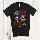 MacnyStore - Personalized Custom Name Skateboarding Dad Definition; Joyful Father's Day Vintage US Flag T-Shirt