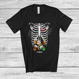 MacnyStore - Personalized Custom Name Skeleton Rib Cage With Bourbon Inside; Joyful Halloween X-Ray Drinking T-Shirt