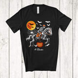 MacnyStore - Personalized Custom Name Skeleton Riding Horse Bones; Joyful Halloween Horse Racing T-Shirt
