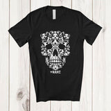 MacnyStore - Personalized Custom Name Skull Shape Australian Shepherd Owner; Scary Halloween Animal Family T-Shirt