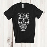 MacnyStore - Personalized Custom Name Skull Shape Border Collie Owner; Scary Halloween Animal Family T-Shirt