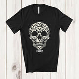 MacnyStore - Personalized Custom Name Skull Shape Labrador Retriever Owner; Scary Halloween Animal Family T-Shirt