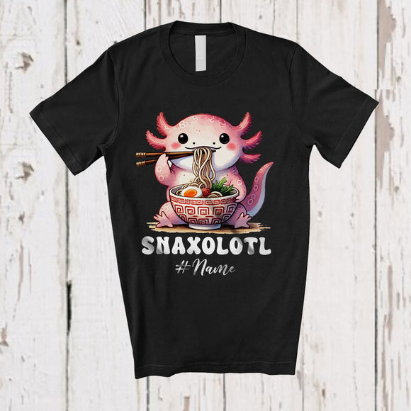 MacnyStore - Personalized Custom Name Snaxolotl; Adorable Kawaii Axolotls Ramen Girl Lover; Family T-Shirt