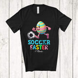 MacnyStore - Personalized Custom Name Soccer Easter; Colorful Easter Egg Playing Custom Name Sport Player T-Shirt