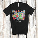 MacnyStore - Personalized Custom Name Social Worker; Lovely Back To School Flowers Coquette Family T-Shirt
