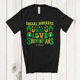 MacnyStore - Personalized Custom Name Social Workers Love Shenanigans; Proud St. Patrick's Day Jobs Shamrock T-Shirt