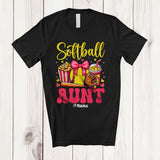 MacnyStore - Personalized Custom Name Softball Aunt; Adorable Mother's Day Bow Tie Sport Player; Family T-Shirt