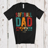 MacnyStore - Personalized Custom Name Softball Dad; Proud Father's Day Player Playing Softball; Family T-Shirt