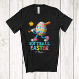 MacnyStore - Personalized Custom Name Softball Easter; Colorful Easter Egg Playing Custom Name Sport Player T-Shirt