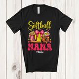 MacnyStore - Personalized Custom Name Softball Nana; Adorable Mother's Day Bow Tie Sport Player; Family T-Shirt