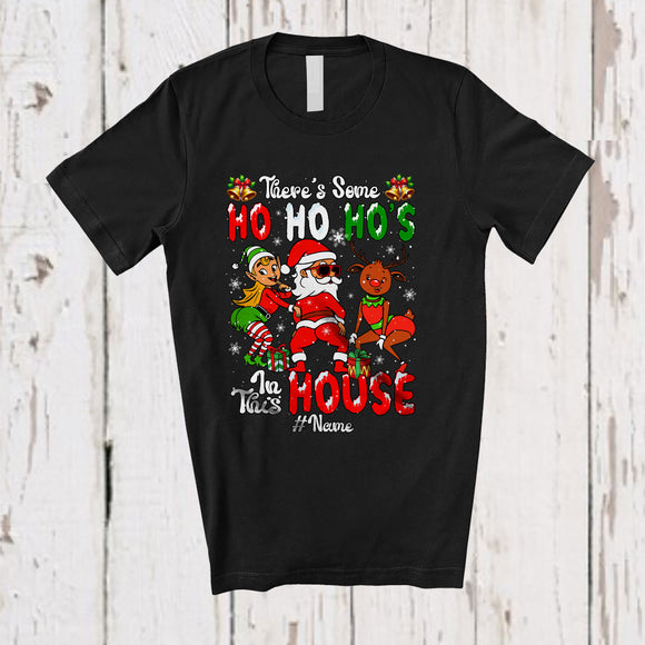 MacnyStore - Personalized Custom Name Some Ho Ho Ho's In This House; Sarcastic Christmas Reindeer Santa Elf T-Shirt