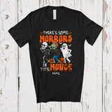 MacnyStore - Personalized Custom Name Some Horrors In This House; Humorous Halloween Skeleton Zombies Boo T-Shirt